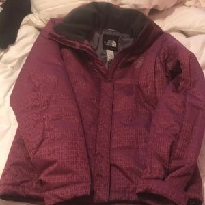 Magenta north face winter coat